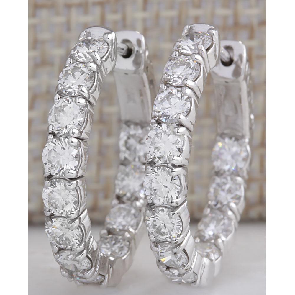 3.19 CTW Natural Diamond Hoop Earrings 14k Solid White: 3.19 CTW Natural Diamond Hoop Earrings 14k Solid White Gold Manufacturer's Suggested Retail Price: $ 7900.00 Stamped: 14K Total Earring Weight: 6.8Grams Diamond Weight: Total Natural diamond weight is