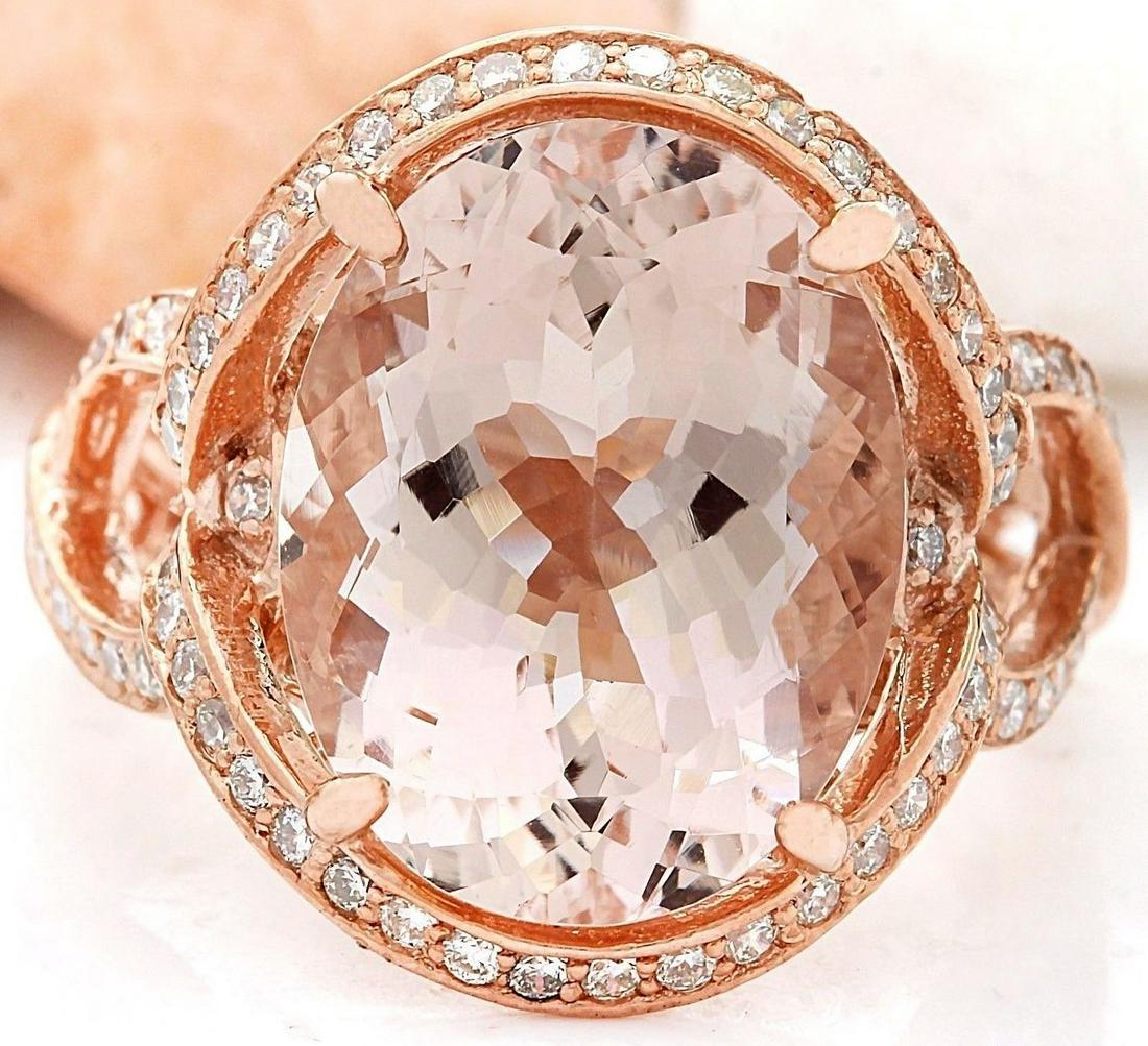 8.19 CTW Natural Morganite 14K Solid Rose Gold Diamond: 8.19 CTW Natural Morganite 14K Solid Rose Gold Diamond Ring Manufacturer's Suggested Retail Price: $ 4500.00 8.19 Carat Natural Morganite 14K Solid Rose Gold Diamond Ring Item Type: Ring Item Style: C