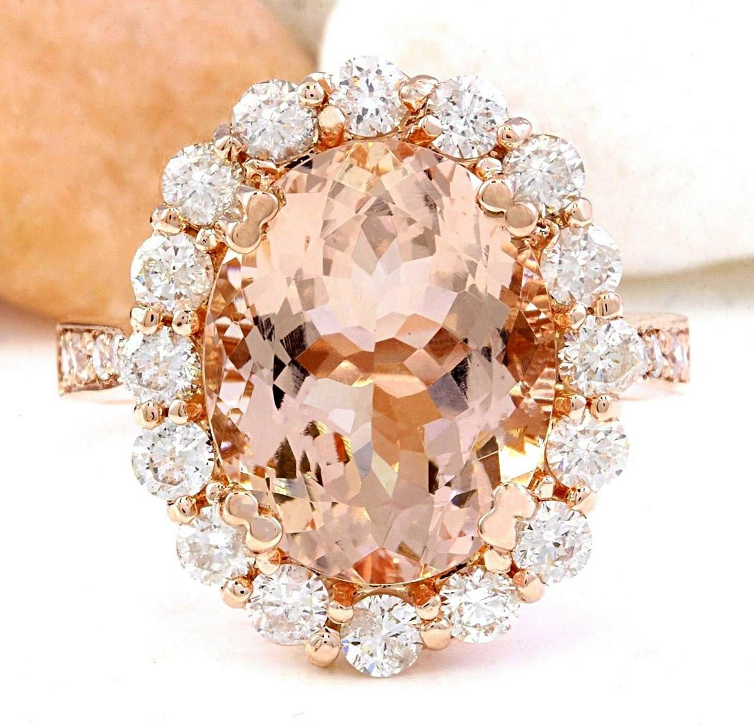 6.82 CTW Natural Morganite 14K Solid Rose Gold Diamond: 6.82 CTW Natural Morganite 14K Solid Rose Gold Diamond Ring Manufacturer's Suggested Retail Price: $ 4800.00 6.82 Carat Natural Morganite 14K Solid Rose Gold Diamond Ring Item Type: Ring Item Style: C