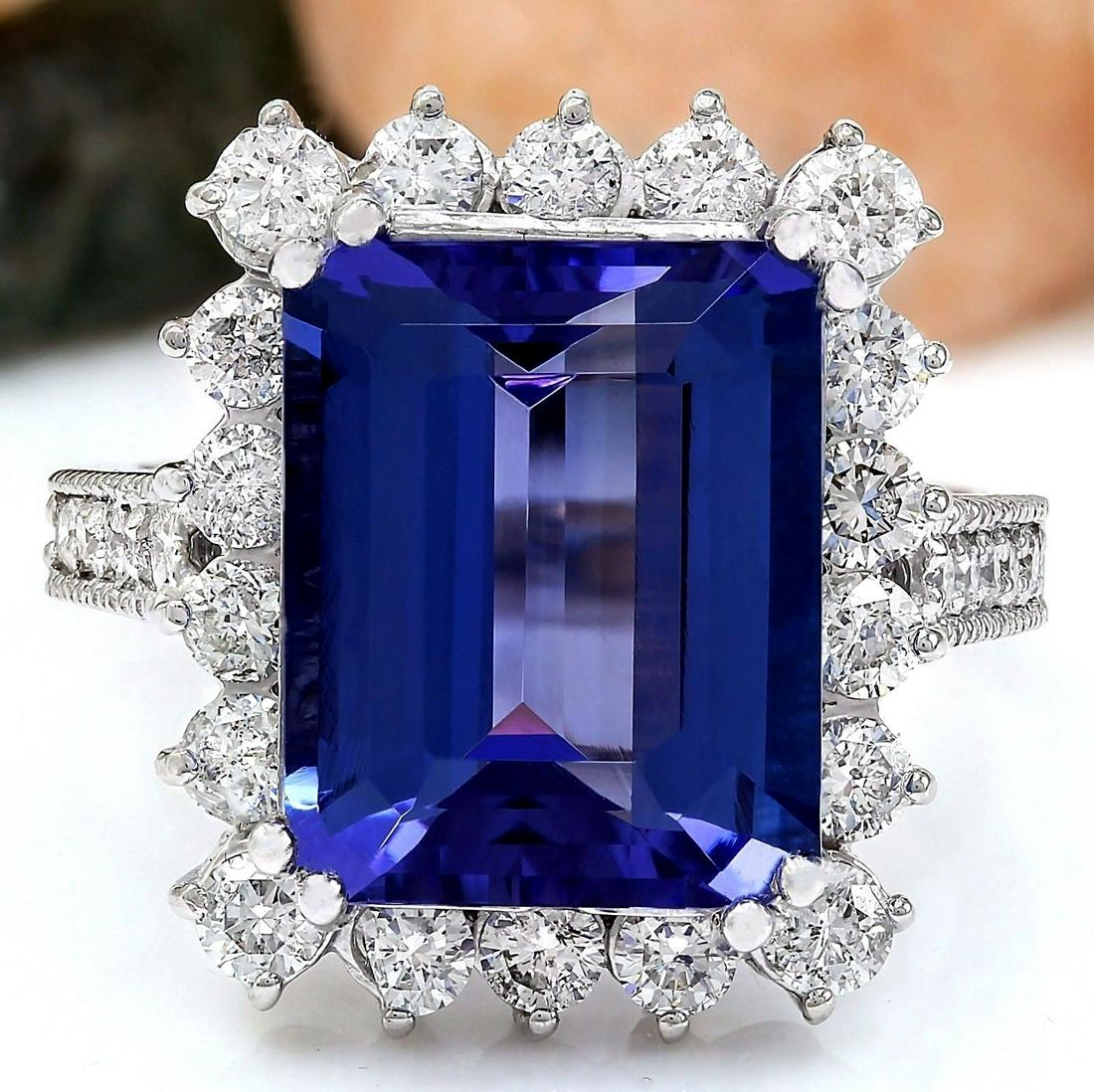 10.44 CTW Natural Tanzanite 18K Solid White Gold: 10.44 CTW Natural Tanzanite 18K Solid White Gold Diamond Ring Manufacturer's Suggested Retail Price: $ 9800.00 10.44 Carat Natural Tanzanite 18K Solid White Gold Diamond Ring Item Type: Ring Item Styl