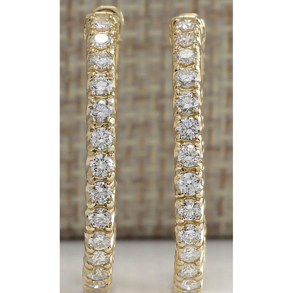 2.13 CTW Natural Diamond Hoop Earrings 14k Solid Yellow: 2.13 CTW Natural Diamond Hoop Earrings 14k Solid Yellow Gold Manufacturer's Suggested Retail Price: $ 5000.00 Stamped: 14K Total Earring Weight: 8.2 Grams Diamond Weight: Total Natural diamond weight 