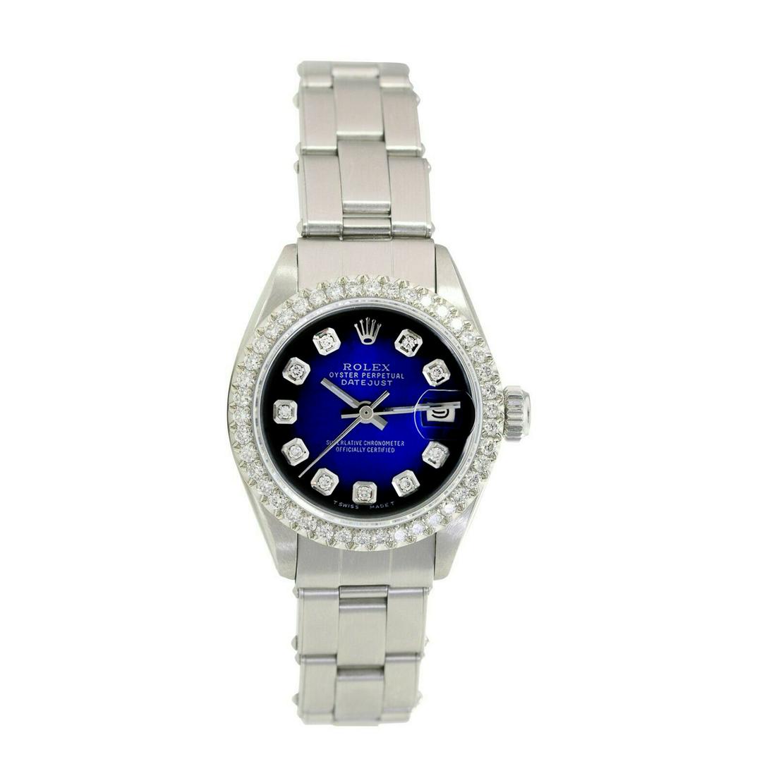 Pre-owned Rolex Datejust 26mm Oyster Band: Pre-owned Rolex Datejust 26mm Oyster Band Details Brand: Rolex Condition: Pre-owned Excellent Model: Datejust Specifications Case Diameter: 26mm Case Material: Stainless Steel Gender: Women