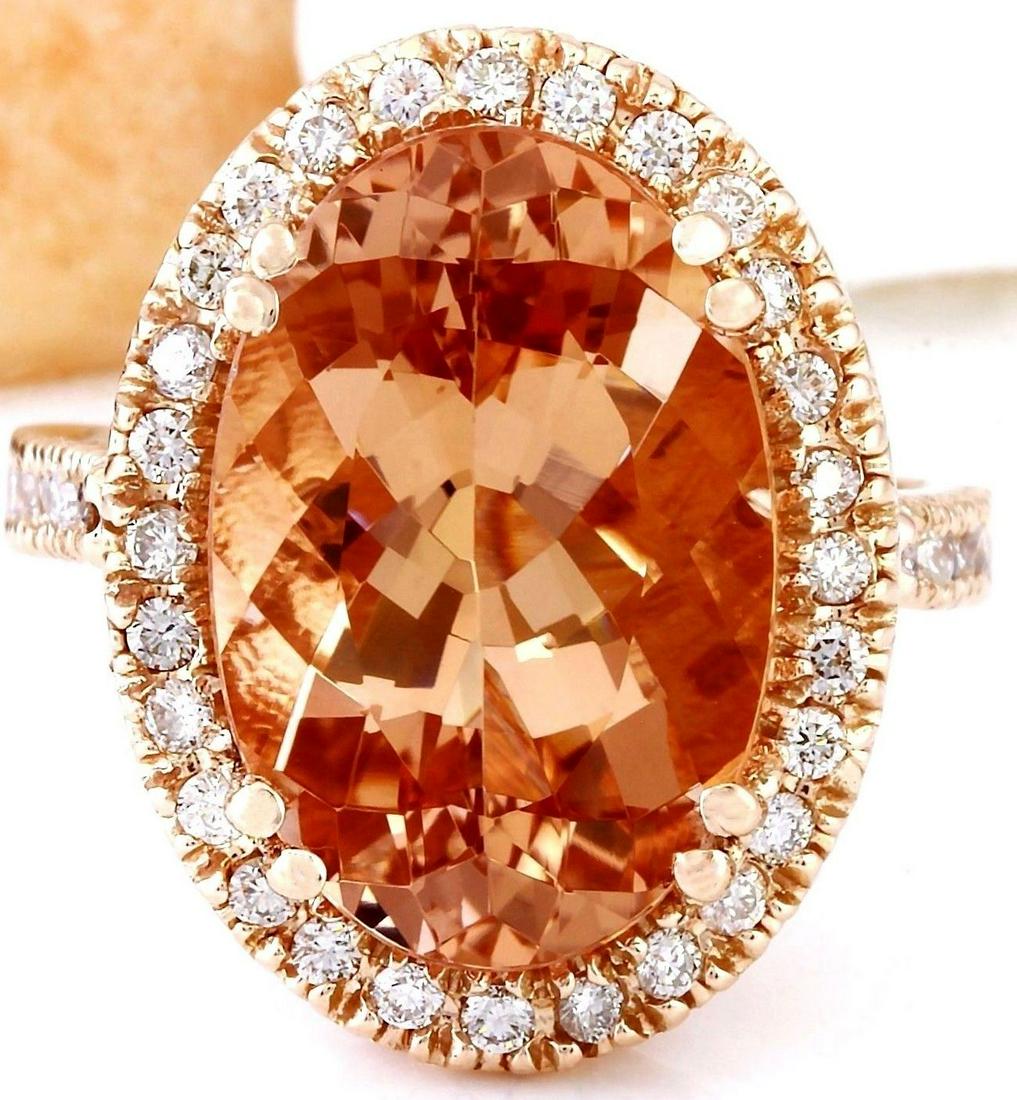 9.81 CTW Natural Morganite 14K Solid Rose Gold Diamond: 9.81 CTW Natural Morganite 14K Solid Rose Gold Diamond Ring Manufacturer's Suggested Retail Price: $ 5100.00 9.81 Carat Natural Morganite 14K Solid Rose Gold Diamond Ring Item Type: Ring Item Style: C