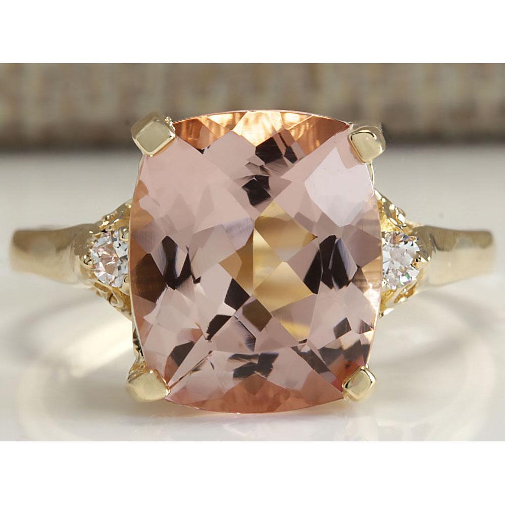 4.86 CTW Natural Morganite And Diamond Ring 18K Solid: 4.86 CTW Natural Morganite And Diamond Ring 18K Solid Yellow Gold Manufacturer's Suggested Retail Price: $ 3100.00 Stamped: 18K Ring Size: 7 Total Ring Weight: 4 Grams Diamond Weight: Total Natural di