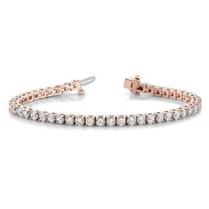 Natural 4.03 CTW Diamond Bracelet 18K Rose Gold