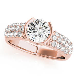 Natural 1.6 CTW Diamond Engagement Ring 14K Rose Gold