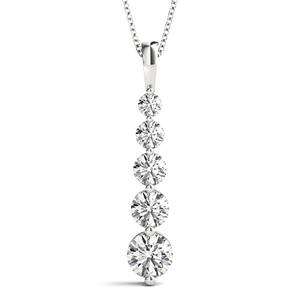 Natural 1.5 CTW Diamond Pendant 14K White Gold