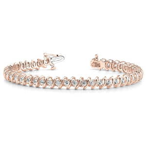 Natural 3.49 CTW Diamond Bracelet 18K Rose Gold