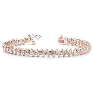 Natural 3.49 CTW Diamond Bracelet 18K Rose Gold: Natural 3.49 CTW Diamond Bracelet 18K Rose Gold Manufacturer's Suggested Retail Price: $11500.00 Product Type: Diamond Bracelet Stone1 Type: 41 Diamonds @ 3.49 CTW Stone1 Color: G Stone1 Clarity: