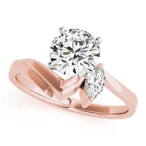 Natural 1.07 CTW Diamond Engagement Ring 14K Rose Gold