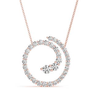 Natural 0.96 CTW Diamond Pendant 18K Rose Gold