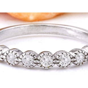 0.60 CTW Natural Diamond 14K Solid White Gold Ring: 0.60 CTW Natural Diamond 14K Solid White Gold Ring Manufacturer's Suggested Retail Price: $ 2000.00 0.60 Carat Natural Diamond 14K Solid White Gold Ring Item Type: Ring Item Style: Band 