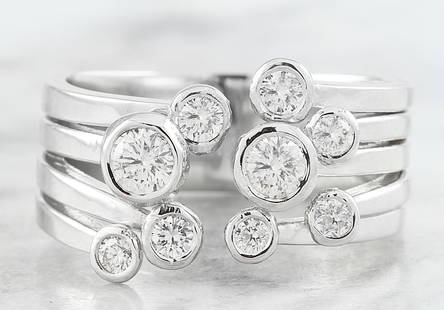 0.60 CTW Diamond 18K White Gold Ring: 0.60 CTW Diamond 18K White Gold Ring Manufacturer's Suggested Retail Price: $ 3300.00 Stamped: 18K Total Ring Weight: 6 Grams Diamond Weight: 0.60 carat (F-G Color, VS2-SI1 Clarity ) Face