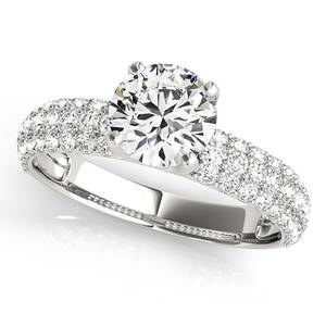 Natural 1.13 CTW Diamond Engagement Ring 14K White Gold