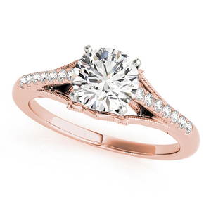 Natural 1.11 CTW Diamond Engagement Ring 18K Rose Gold