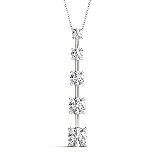 Natural 3.05 CTW Diamond Pendant 18K White Gold: Natural 3.05 CTW Diamond Pendant 18K White Gold Manufacturer's Suggested Retail Price: $ 38500.00 Product Type: Diamond Pendant 5 Diamond @ 3.05 CTW Stone1 Color: G Stone1 Clarity: VS2-SI1 Stone1