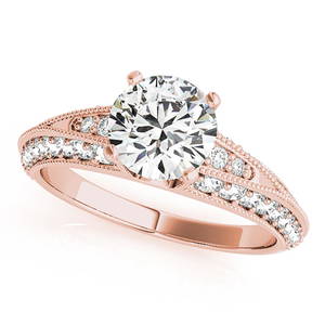 Natural 1.5 CTW Diamond Engagement Ring 14K Rose Gold