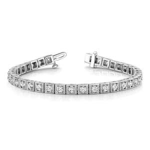 Natural 2.52 CTW Diamond Bracelet 14K White Gold