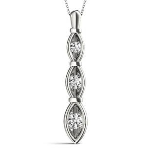 Natural 0.5 CTW Diamond Pendant 18K White Gold: Natural 0.5 CTW Diamond Pendant 18K White Gold Manufacturer's Suggested Retail Price: $ 2500.00 Product Type: Diamond Pendant 3 Diamond @ 0.5 CTW Stone1 Color: G Stone1 Clarity: VS2-SI1 Stone1