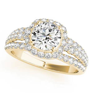 Natural 1.62 CTW Diamond Engagement Ring 14K Yellow Gold