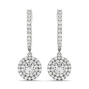 Natural 1.01 CTW Diamond Earrings 18K White Gold