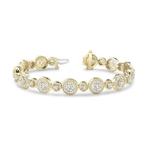 Natural 4.32 CTW Diamond Bracelet 14K Yellow Gold