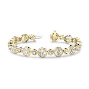 Natural 4.32 CTW Diamond Bracelet 14K Yellow Gold: Natural 4.32 CTW Diamond Bracelet 14K Yellow Gold Manufacturer's Suggested Retail Price: $13300.00 Product Type: Diamond Bracelet Stone1 Type: 208 Diamonds @ 4.32 CTW Stone1 Color: G Stone1