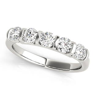 Natural 1 CTW Diamond Ring 14K White Gold: Natural 1 CTW Diamond Ring 14K White Gold Manufacturer's Suggested Retail Price: $ 4200.00 Product Type: Diamond Ring Stone1 Type: 5 Diamond @ 1 CTW Stone1 Color: G Stone1 Clarity: VS2-SI1 Stone1