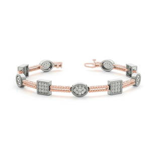 Natural 1.26 CTW Diamond Bracelet 18K Rose Gold: Natural 1.26 CTW Diamond Bracelet 18K Rose Gold Manufacturer's Suggested Retail Price: $6800.00 Product Type: Diamond Bracelet Stone1 Type: 81 Diamonds @ 1.26 CTW Stone1 Color: G Stone1 Clarity: