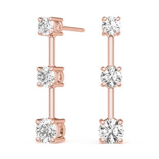 Natural 2 CTW Diamond Earrings 14K Rose Gold: Natural 2 CTW Diamond Earrings 14K Rose Gold Manufacturer's Suggested Retail Price: $ 12500.00 Product Type: Diamond Earrings Stone1 Type: 2 Diamond @ 0.5 CTW Stone1 Color: G Stone1 Clarity:
