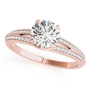 Natural 1.18 CTW Diamond Engagement Ring 18K Rose Gold: Natural 1.18 CTW Diamond Engagement Ring 18K Rose Gold Manufacturer's Suggested Retail Price: $ 21000.00 Product Type: Engagement Ring Stone1 Type: 1 Diamond @ 1 CTW Stone1 Color: G Stone1 Clarity: