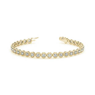 Natural 1.98 CTW Diamond Bracelet 14K Yellow Gold: Natural 1.98 CTW Diamond Bracelet 14K Yellow Gold Manufacturer's Suggested Retail Price: $5200.00 Product Type: Diamond Bracelet Stone1 Type: 33 Diamonds @ 1.98 CTW Stone1 Color: G Stone1
