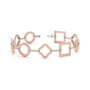 Natural 0.74 CTW Diamond Bracelet 14K Rose Gold: Natural 0.74 CTW Diamond Bracelet 14K Rose Gold Manufacturer's Suggested Retail Price: $3900.00 Product Type: Diamond Bracelet Stone1 Type: 74 Diamonds @ 0.74 CTW Stone1 Color: G Stone1 Clarity: