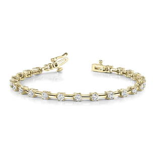 Natural 3.96 CTW Diamond Bracelet 18K Yellow Gold: Natural 3.96 CTW Diamond Bracelet 18K Yellow Gold Manufacturer's Suggested Retail Price: $16100.00 Product Type: Diamond Bracelet Stone1 Type: 22 Diamonds @ 3.96 CTW Stone1 Color: G Stone1 Clarity: