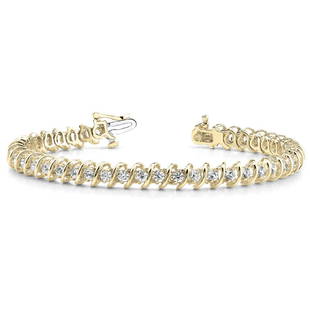 Natural 0.44 CTW Diamond Bracelet 14K Yellow Gold: Natural 0.44 CTW Diamond Bracelet 14K Yellow Gold Manufacturer's Suggested Retail Price: $2300.00 Product Type: Diamond Bracelet Stone1 Type: 55 Diamonds @ 0.44 CTW Stone1 Color: G Stone1