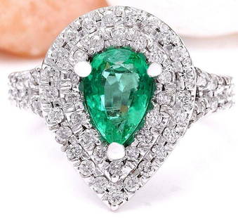 2.70 CTW Natural Emerald 18K Solid White Gold Diamond Ring: 2.70 CTW Natural Emerald 18K Solid White Gold Diamond Ring Manufacturer's Suggested Retail Price: $ 5300.00 2.70 Carat Natural Emerald 18K Solid White Gold Diamond Ring Item Type: Ring Item