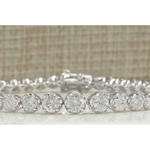 7.50 CTW Natural Diamond Bracelet In 18K Solid White Gold: 7.50 CTW Natural Diamond Bracelet In 18K Solid White Gold Manufacturer's Suggested Retail Price: $ 20500.00 Stamped: 18K Bracelet Width: 6.20mm Bracelet Length: 7.0 Inches Total Bracelet