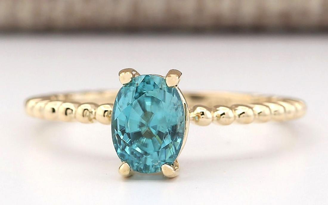 1.80 CTW Natural Blue Zircon Ring 14k Solid Yellow Gold: 1.80 CTW Natural Blue Zircon Ring 14k Solid Yellow Gold Manufacturer's Suggested Retail Price: $ 1300.00 Stamped: 14K Ring Size: 6.5 Total Ring Weight: 2 Grams Gemstone Weight: Total Natural Blue Zirc