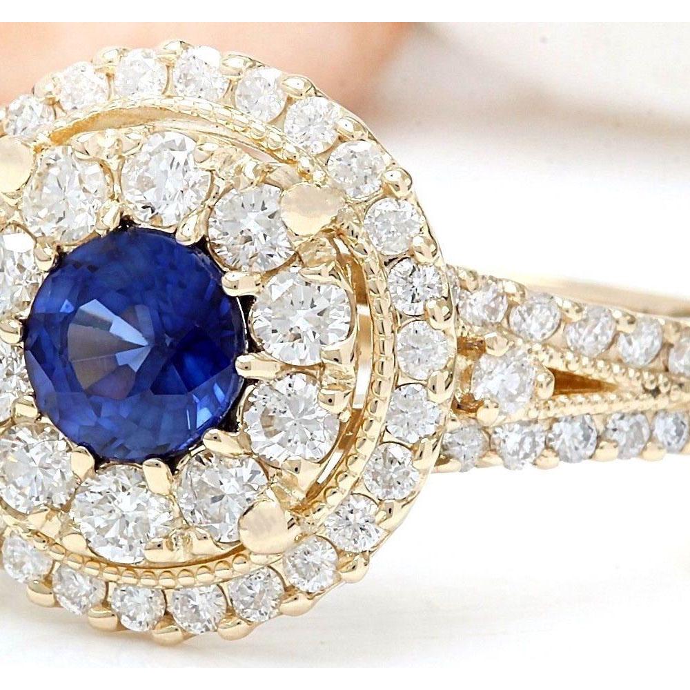 2.10 CTW Natural Sapphire 18K Solid Yellow Gold Diamond Ring: 2.10 CTW Natural Sapphire 18K Solid Yellow Gold Diamond Ring Manufacturer's Suggested Retail Price: $ 3600.00 2.10 Carat Natural Sapphire 18K Solid Yellow Gold Diamond Ring Item Type: Ring Item Style: