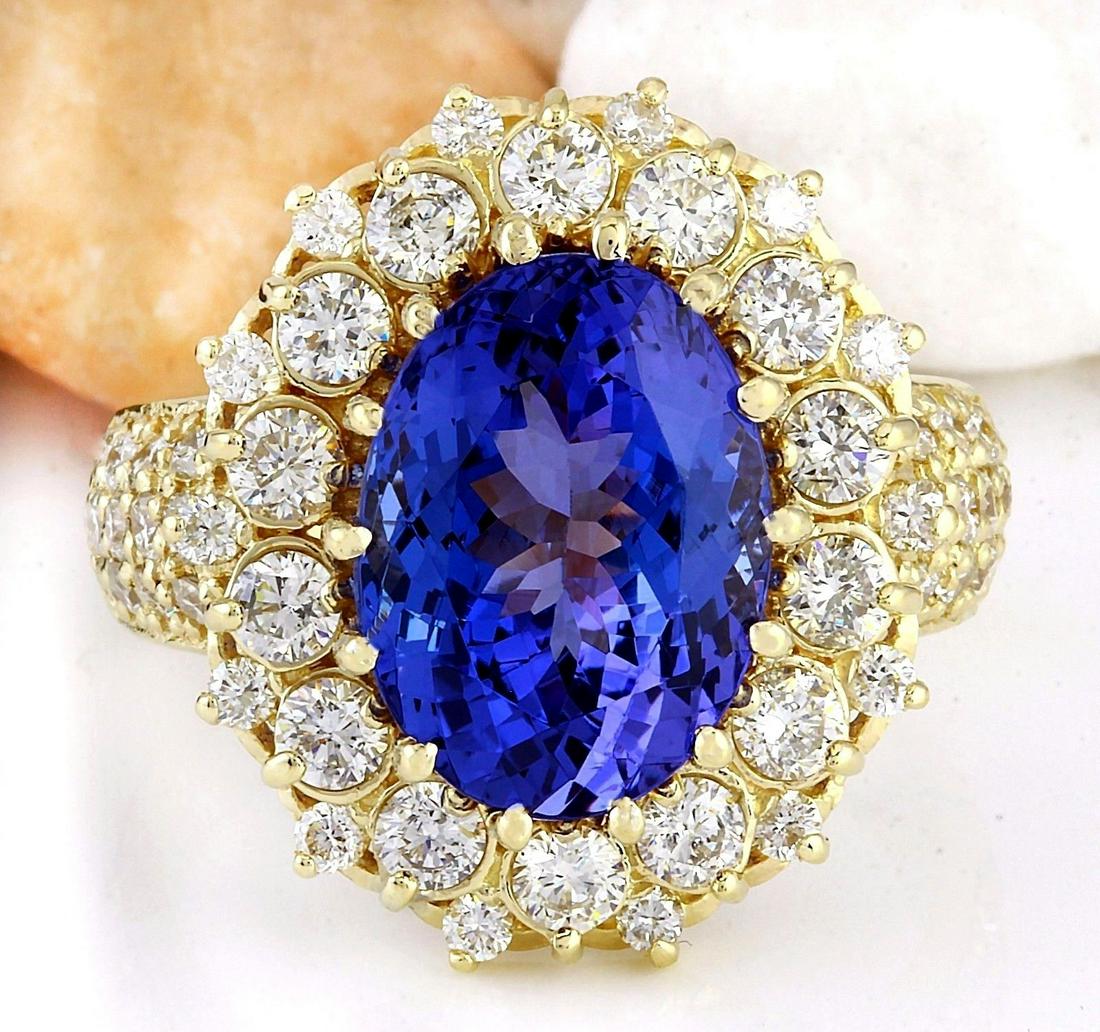 7.77 CTW Natural Tanzanite 18K Solid Yellow Gold Diamond Ring: 7.77 CTW Natural Tanzanite 18K Solid Yellow Gold Diamond Ring Manufacturer's Suggested Retail Price: $ 8900.00 7.77 Carat Natural Tanzanite 18K Solid Yellow Gold Diamond Ring Item Type: Ring Item Styl