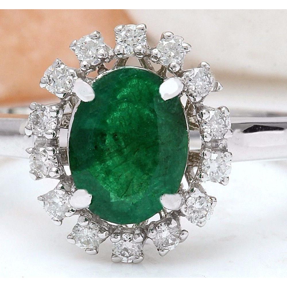 1.51 CTW Natural Emerald 18K Solid White Gold Diamond Ring: 1.51 CTW Natural Emerald 18K Solid White Gold Diamond Ring Manufacturer's Suggested Retail Price: $ 2700.00 1.51 Carat Natural Emerald 18K Solid White Gold Diamond Ring Item Type: Ring Item Style: Eng