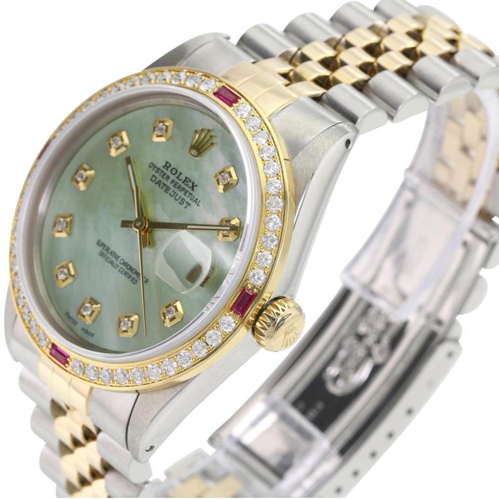 Pre-owned Rolex Datejust 36mm Jubilee: Pre-owned Rolex Datejust 36mm Jubilee Details Brand: Rolex Condition: Pre-owned Excellent Model: Datejust Specifications Case Diameter: 36mm Case Material: Stainless Steel Gender: Mens / Un