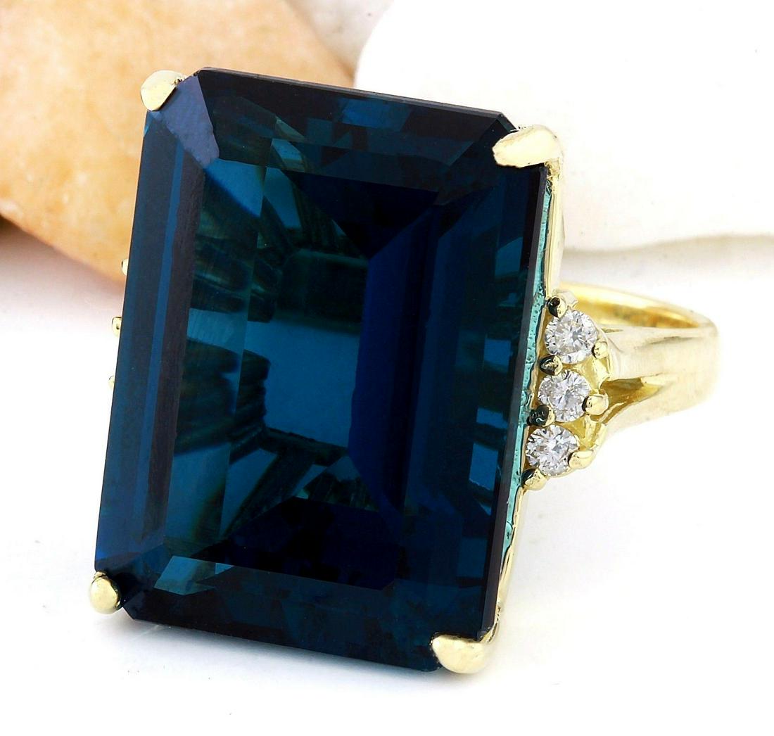 37.88 CTW Natural Topaz 18K Solid Yellow Gold Diamond Ring: 37.88 CTW Natural Topaz 18K Solid Yellow Gold Diamond Ring Manufacturer's Suggested Retail Price: $ 3100.00 37.88 Carat Natural Topaz 18K Solid Yellow Gold Diamond Ring Item Type: Ring Item Style: Coc