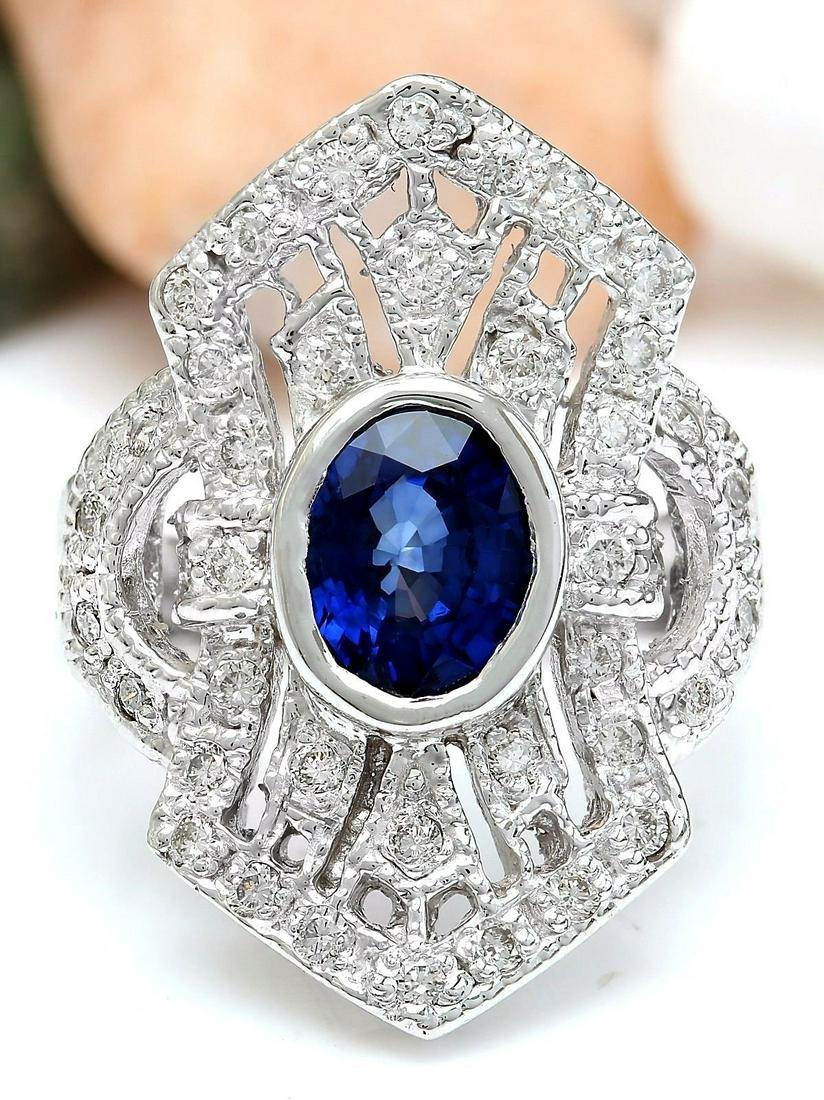 2.73 CTW Natural Sapphire 18K Solid White Gold Diamond Ring: 2.73 CTW Natural Sapphire 18K Solid White Gold Diamond Ring Manufacturer's Suggested Retail Price: $ 4000.00 2.73 Carat Natural Sapphire 18K Solid White Gold Diamond Ring Item Type: Ring Item Style: C