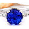 3.81 CTW Natural Tanzanite 18K Solid White Gold Diamond Ring