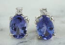 3.26 CTW Tanzanite 18K White Gold Diamond Earrings