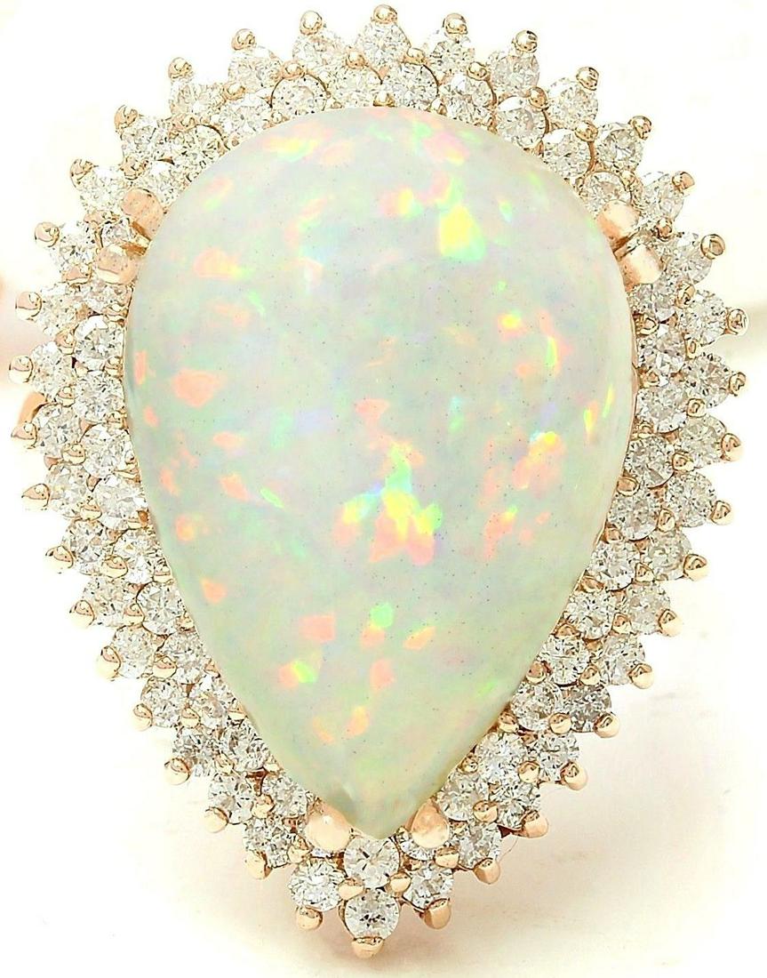 13.18 CTW Natural Opal 18K Solid Yellow Gold Diamond Ring: 13.18 CTW Natural Opal 18K Solid Yellow Gold Diamond Ring Manufacturer's Suggested Retail Price: $ 5000.00 13.18 Carat Natural Opal 18K Solid Rose Gold Diamond Ring Item Type: Ring Item Style: Cocktai