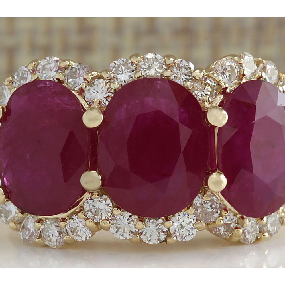 6.31 CTW Natural Red Ruby And Diamond Ring 18K Solid Yellow Gold: 6.31 CTW Natural Red Ruby And Diamond Ring 18K Solid Yellow Gold Manufacturer's Suggested Retail Price: $ 5100.00 Stamped: 18K Ring Size: 7 Total Ring Weight: 8 Grams Diamond Weight: Total Natural dia