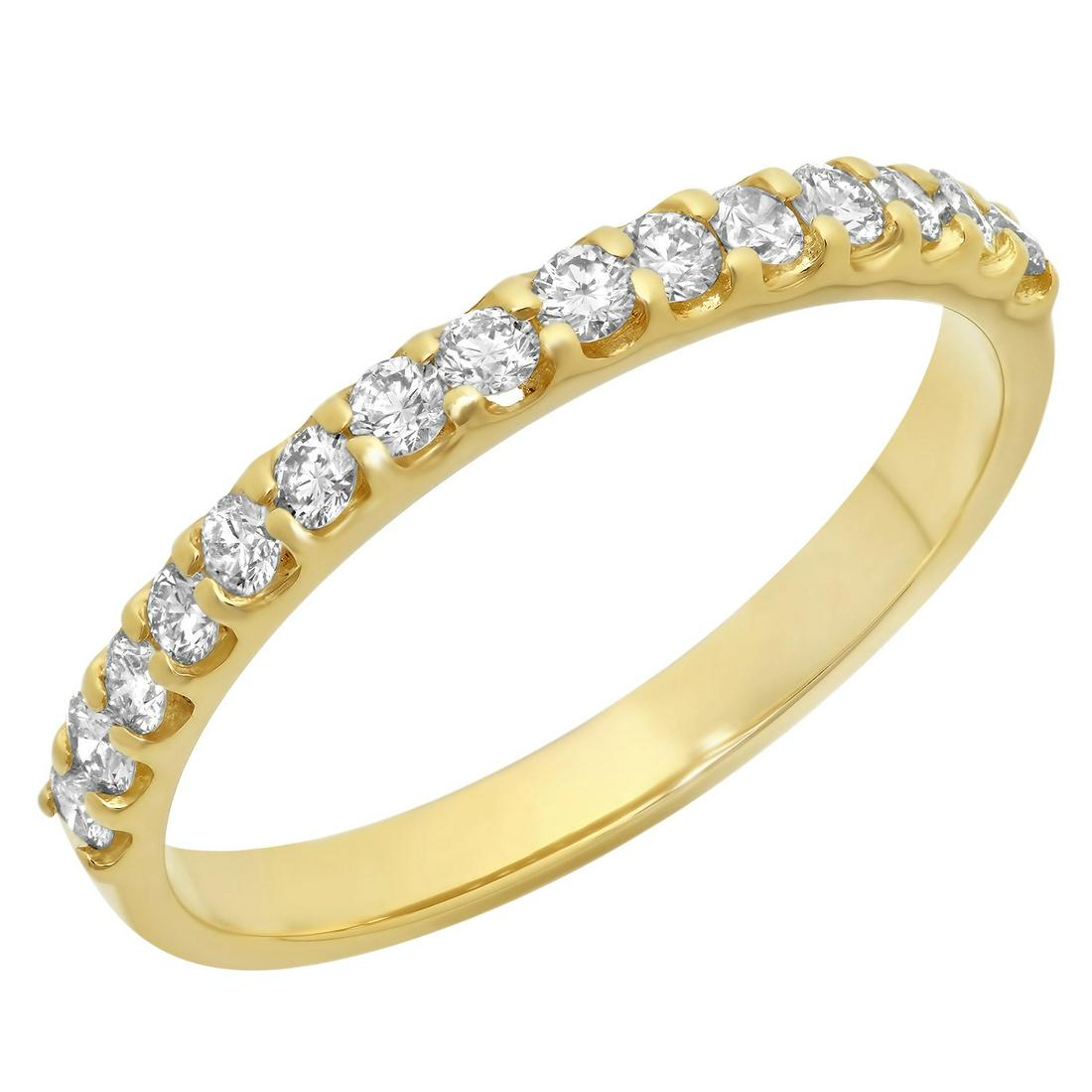 Natural 0.35 CTW Diamond 18K Yellow Gold Ring: Product Type: Ring Size: 7 Sizing lower range: 5 Sizing upper range: 9 Condition: Brand New Gender: Ladies Country of Origin: US Main Gemstone name: Diamond Main Gemstone color: