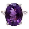 8.64 Carat Amethyst 14K White Gold Diamond Ring